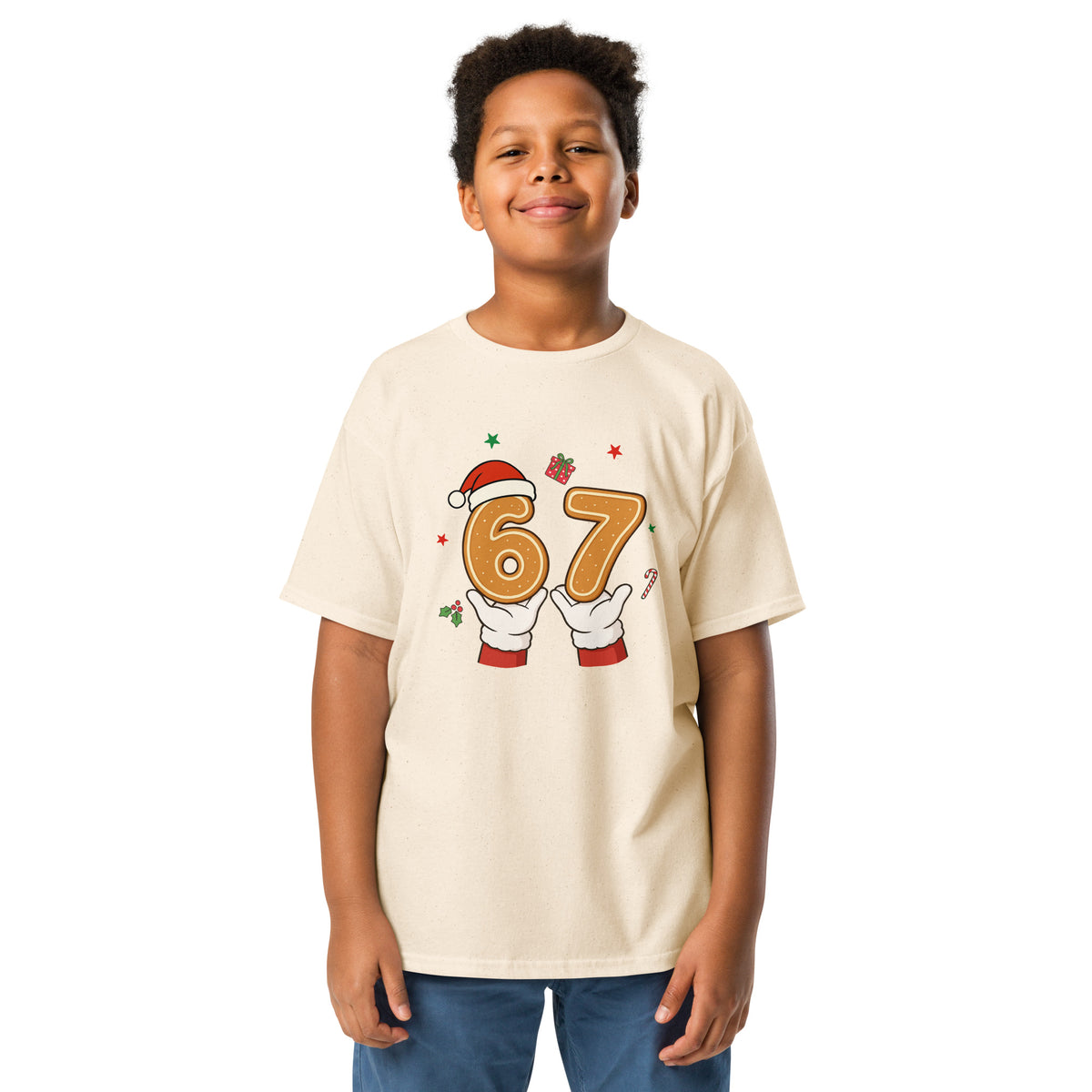 Youth classic tee, Natural, front view
