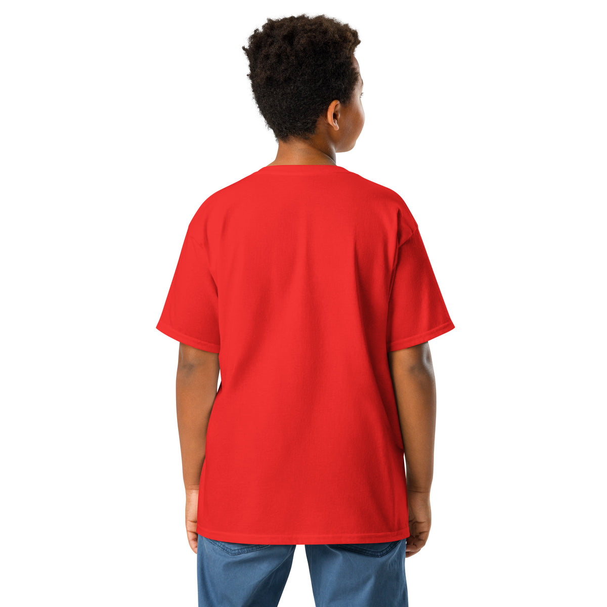 Youth classic tee, Red, back view