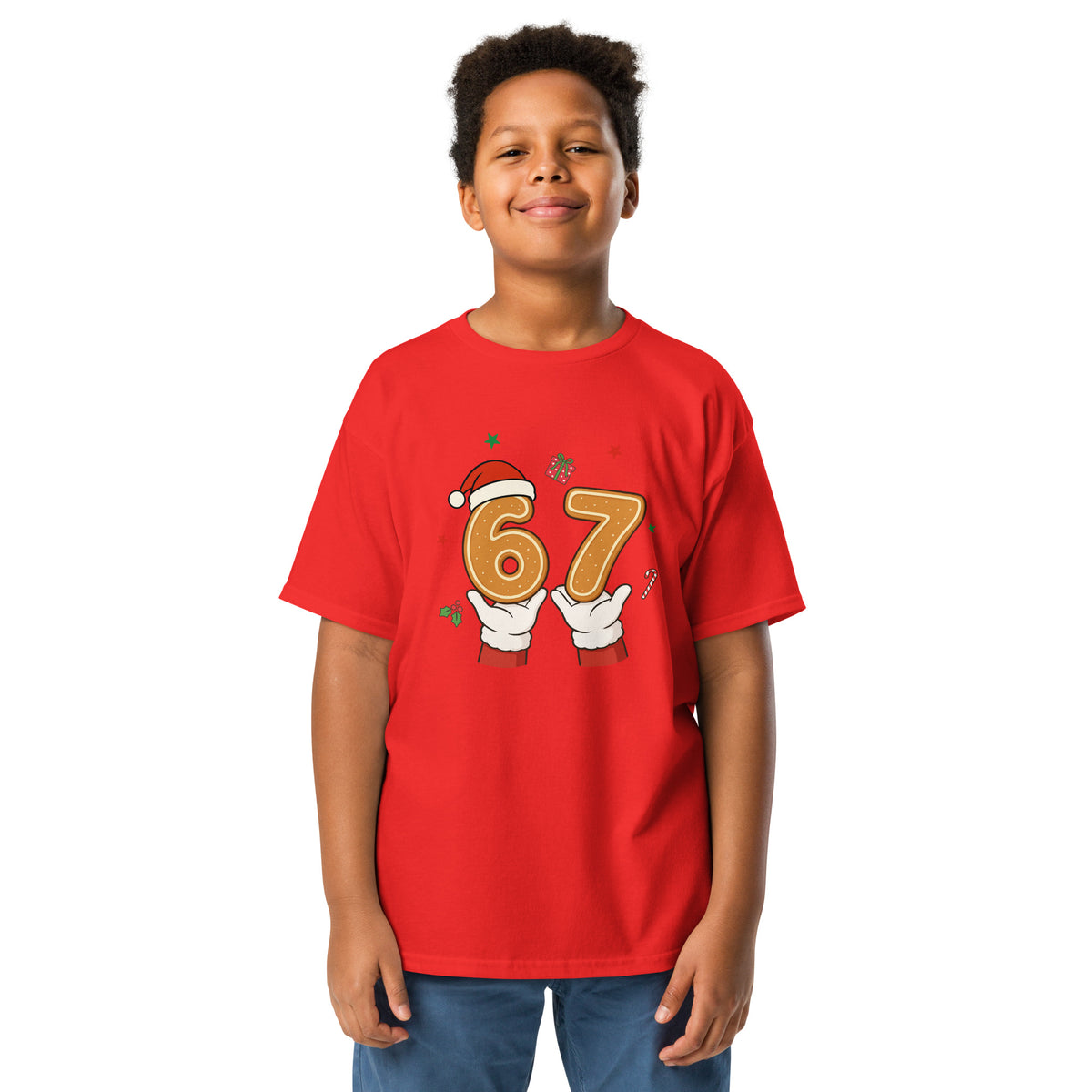 Youth classic tee, Red, front view