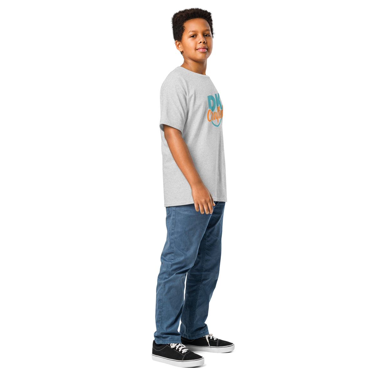 Youth classic tee, Sport Grey, right-front view