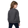 Youth crewneck sweatshirt, Dark Heather, back view