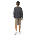 Youth crewneck sweatshirt, Dark Heather, back view