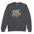 Youth crewneck sweatshirt, Dark Heather, front view