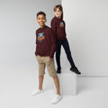 Youth crewneck sweatshirt, Maroon, front view