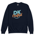 Youth crewneck sweatshirt, Navy, front view