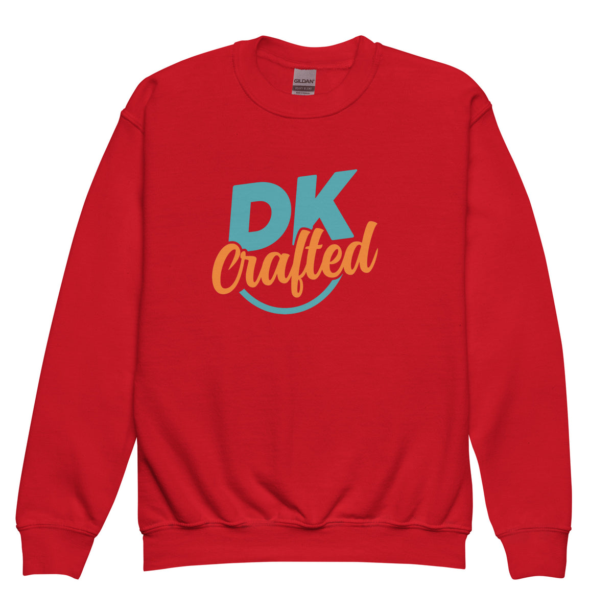 Youth crewneck sweatshirt, Red, front view