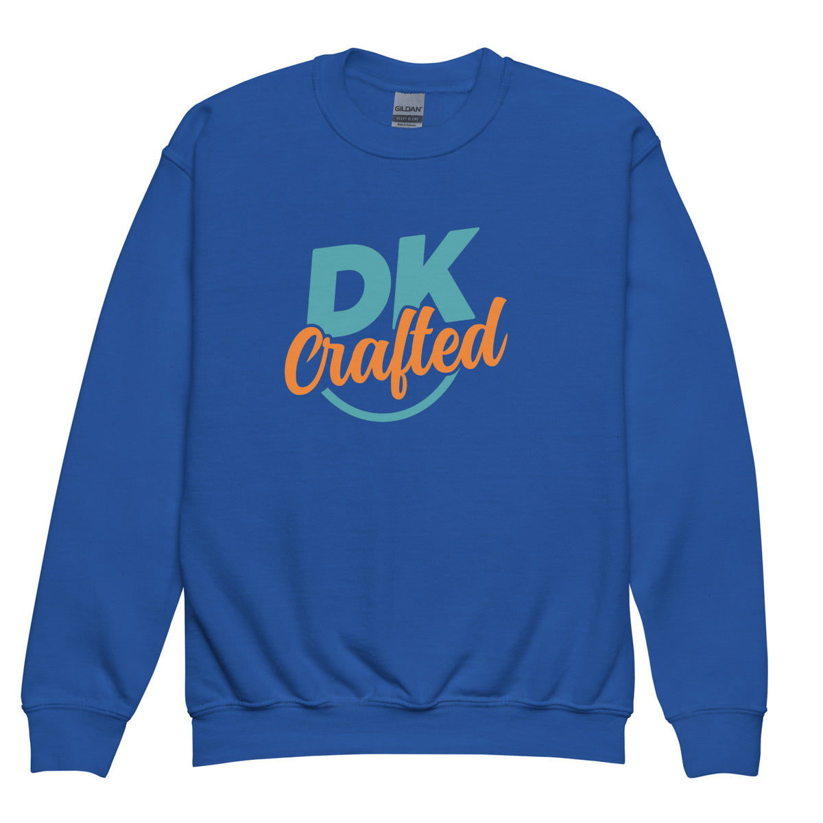 Youth crewneck sweatshirt, Royal, front view