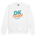 Youth crewneck sweatshirt, White, front view