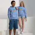 Youth heavy blend hoodie, Carolina Blue, front view