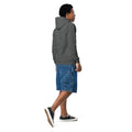 Youth heavy blend hoodie, Dark Heather, back view