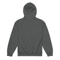 Youth heavy blend hoodie, Dark Heather, back view