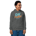Youth heavy blend hoodie, Dark Heather, front view