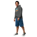 Youth heavy blend hoodie, Dark Heather, left-front view