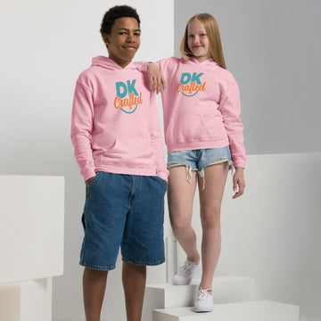 Youth heavy blend hoodie, Light Pink, front view