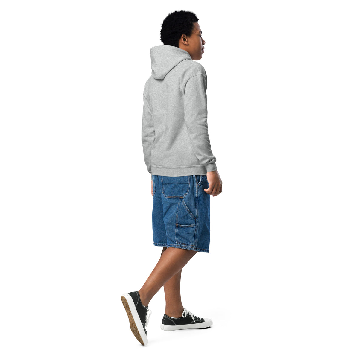 Youth heavy blend hoodie, Sport Grey, back view