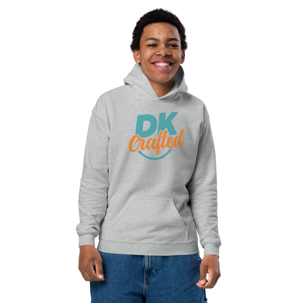 Youth heavy blend hoodie, Sport Grey, front view