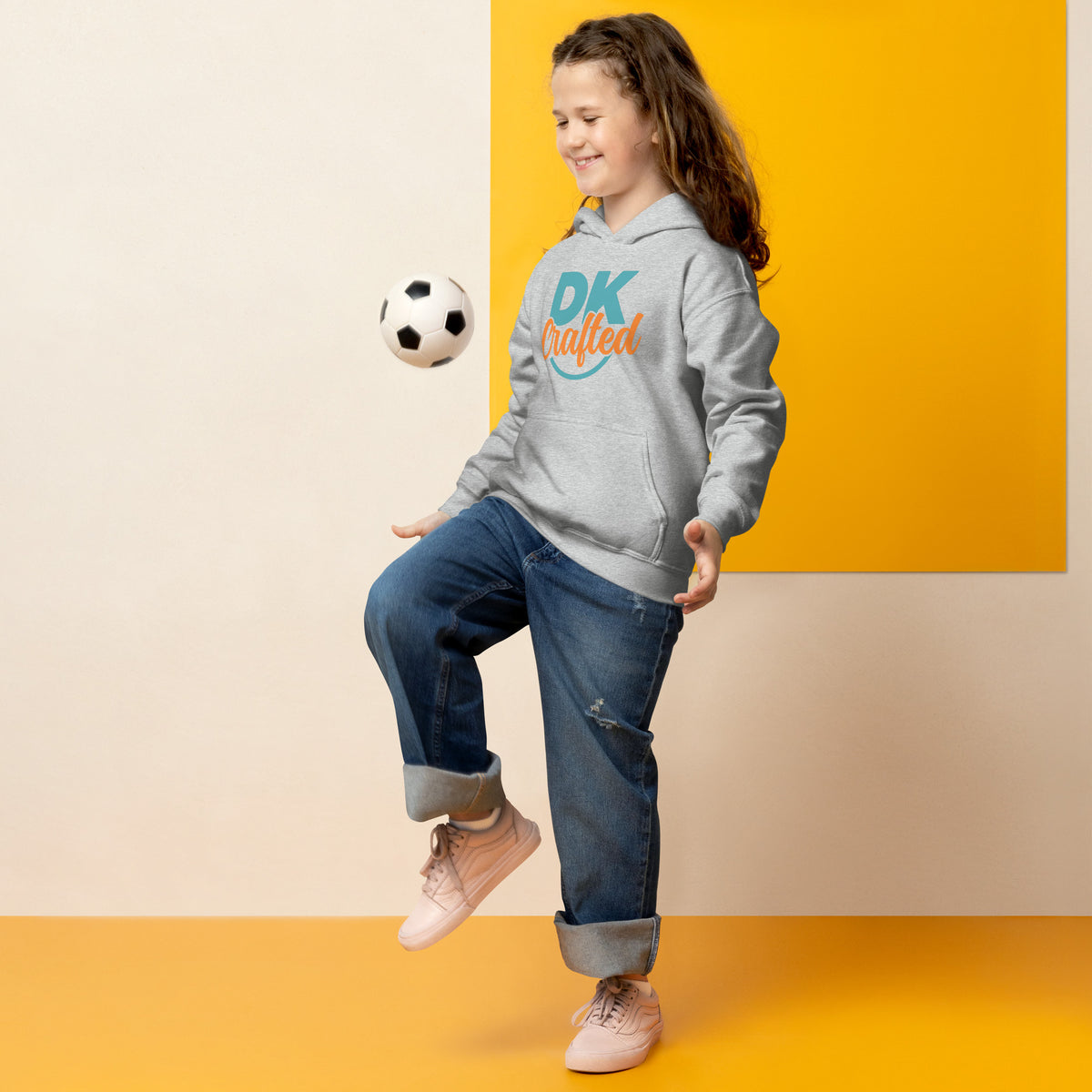 Youth heavy blend hoodie, Sport Grey, front view