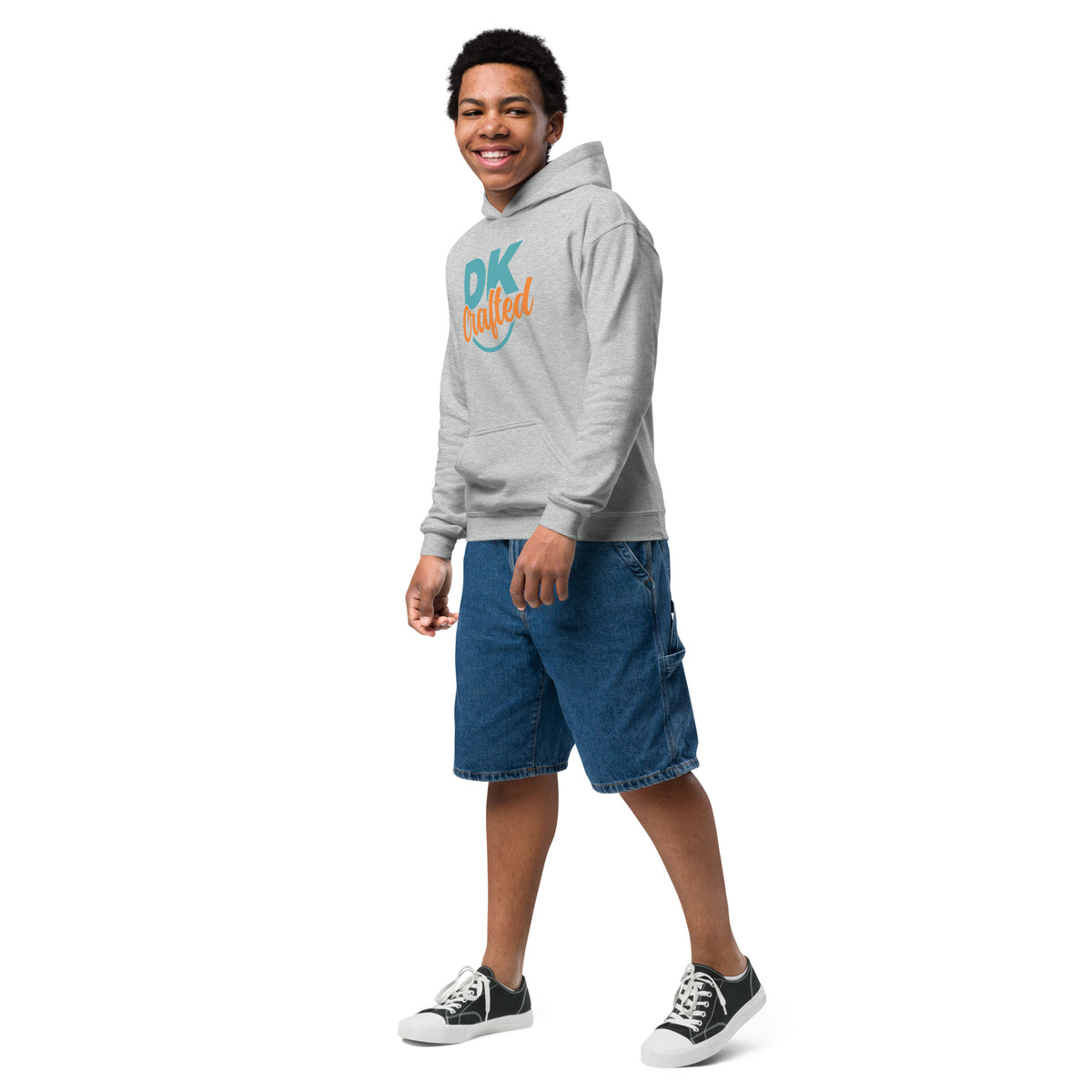 Youth heavy blend hoodie, Sport Grey, left-front view