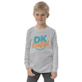Youth long sleeve tee, Athletic Heather, front view