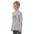 Youth long sleeve tee, Athletic Heather, left front view