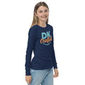 Youth long sleeve tee, Navy, right-front view