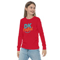 Youth long sleeve tee, Red, left front view