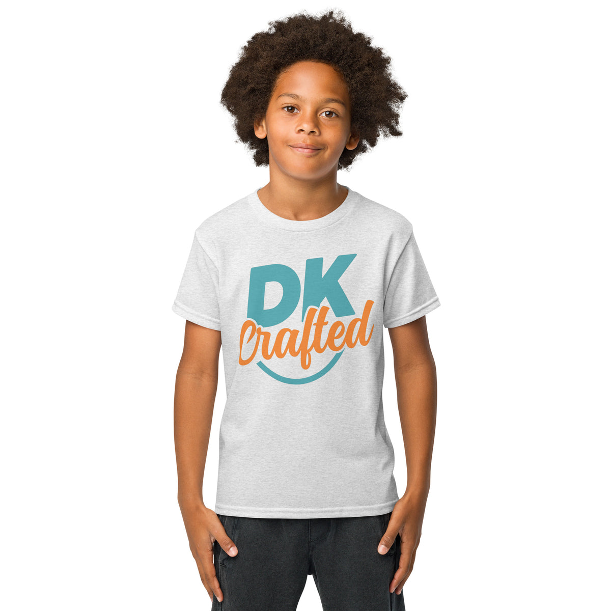 Youth t-shirt, Ash, front view
