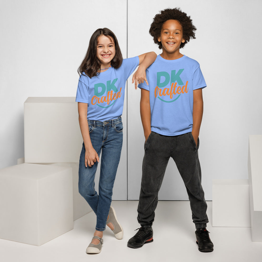 Youth t-shirt, Carolina Blue, front view