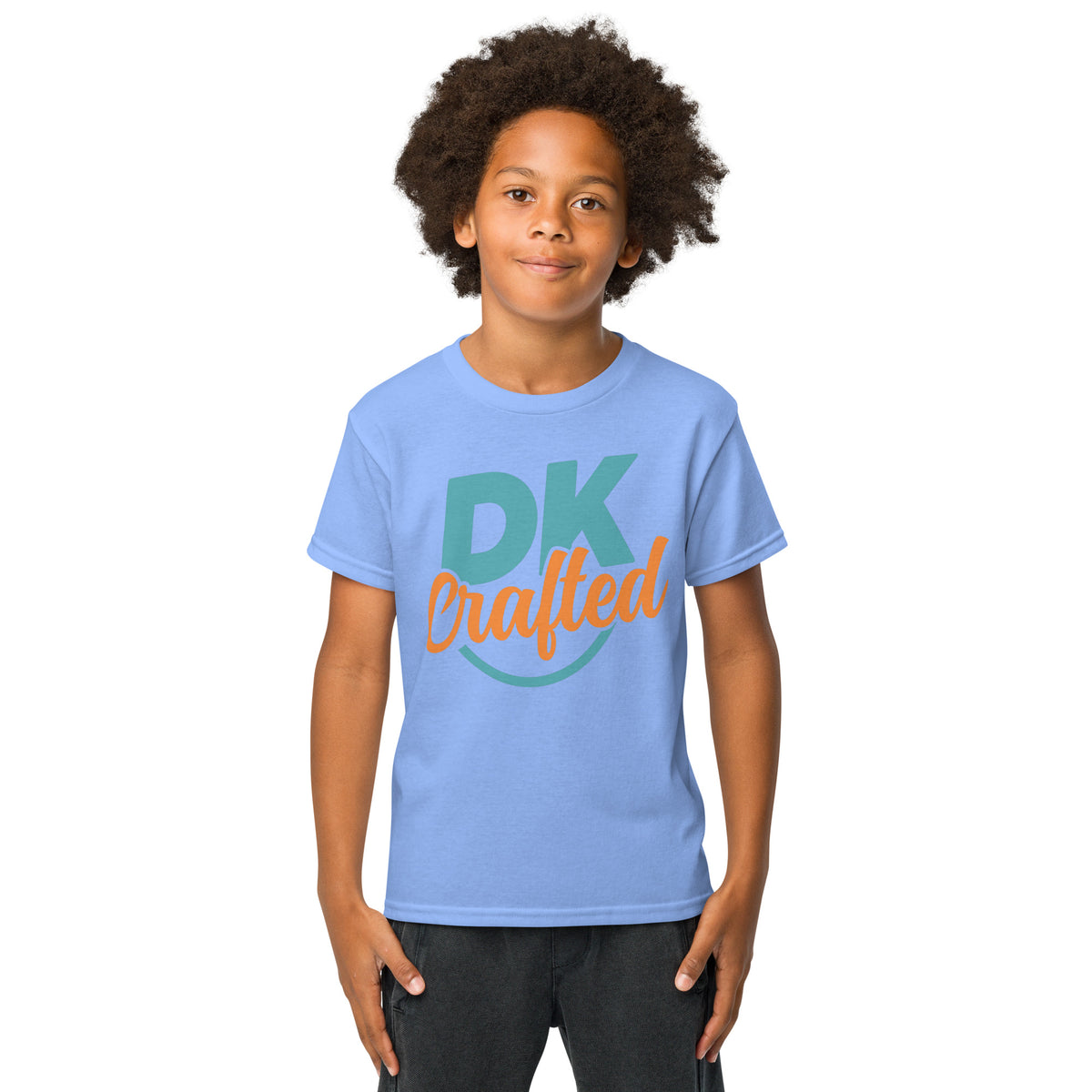 Youth t-shirt, Carolina Blue, front view