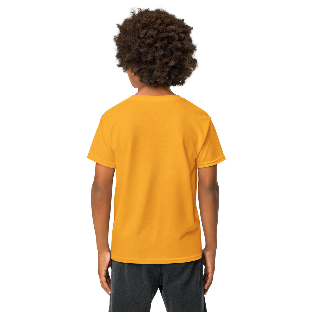 Youth t-shirt, Gold, back view