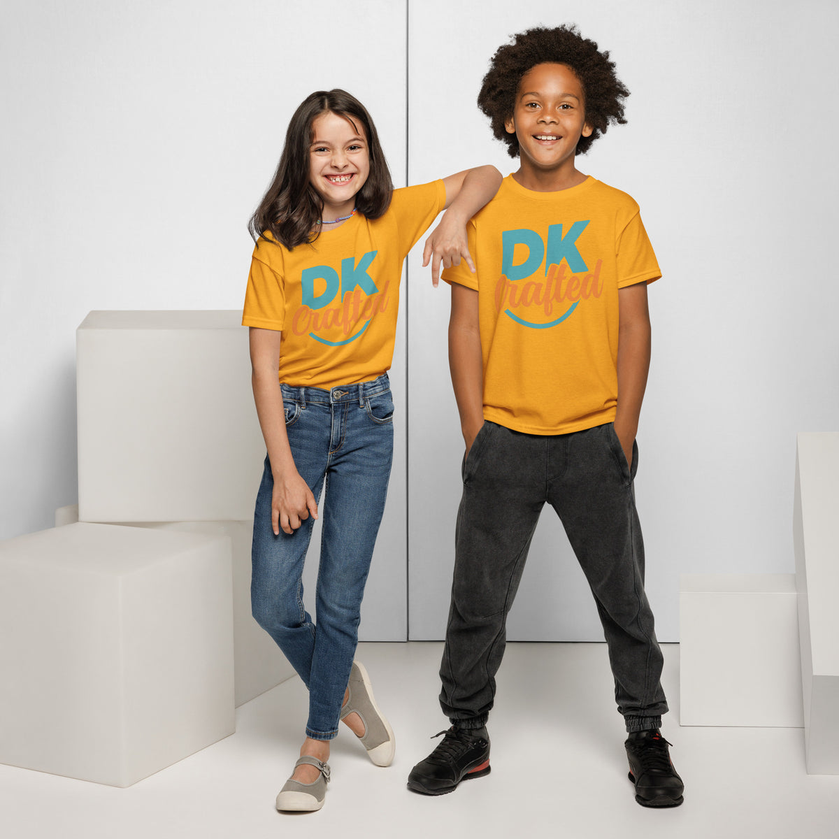 Youth t-shirt, Gold, front view