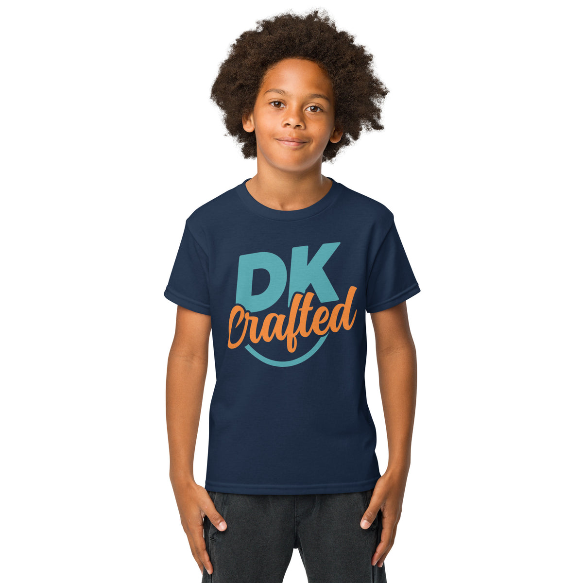 Youth t-shirt, Navy, front view