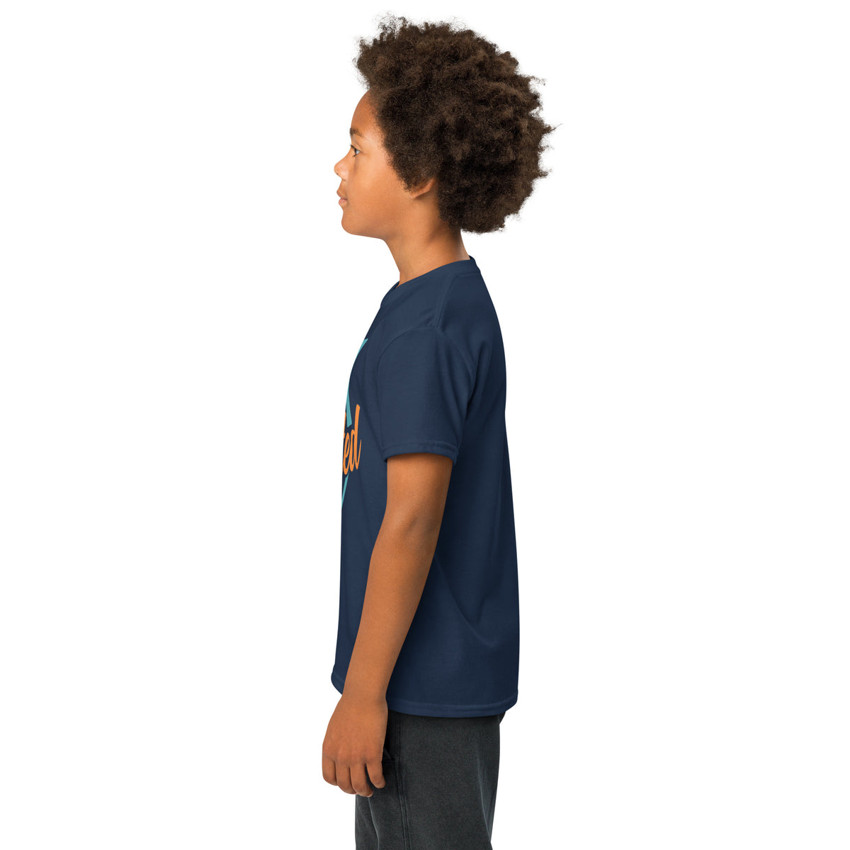 Youth t-shirt, Navy, left side view