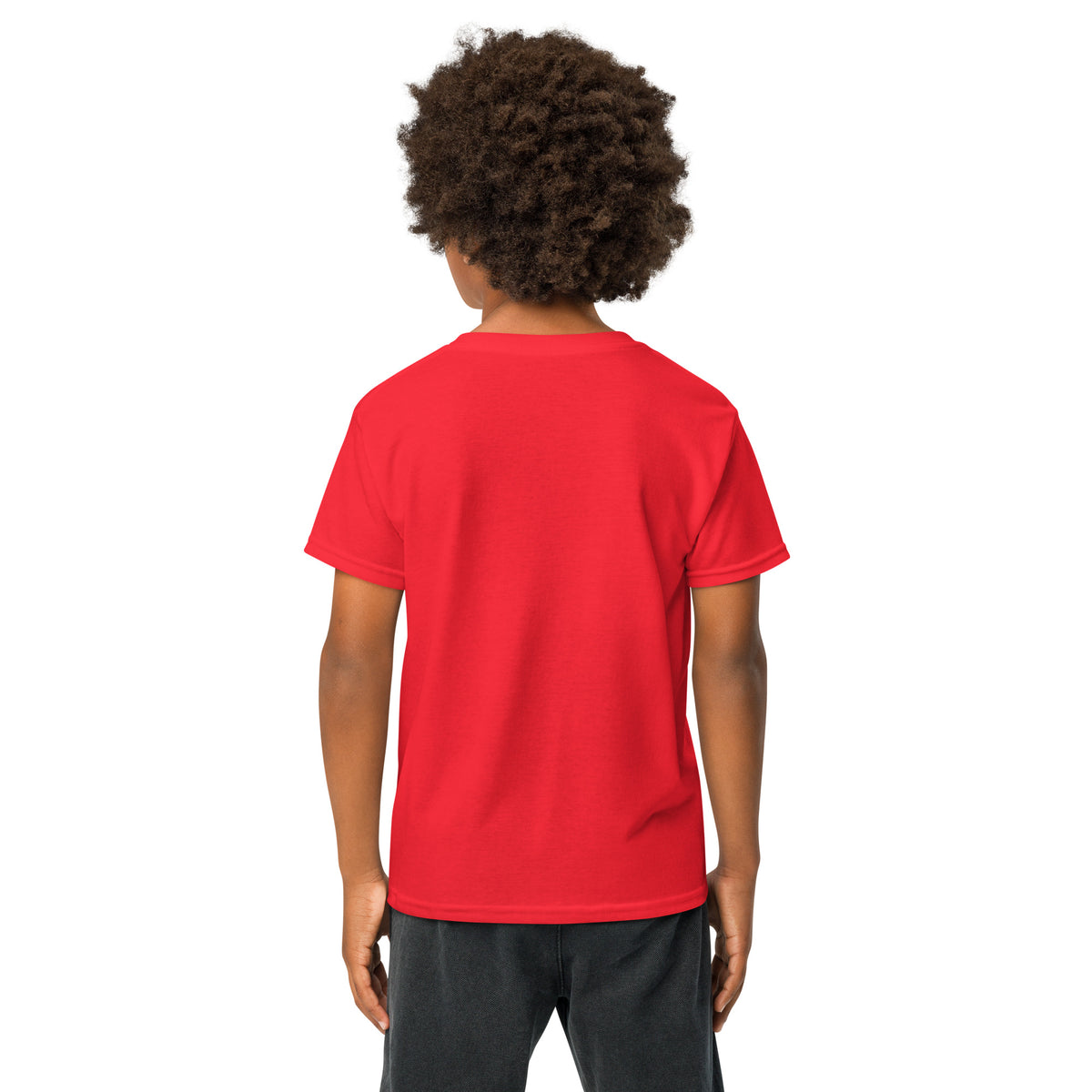Youth t-shirt, Red, back view