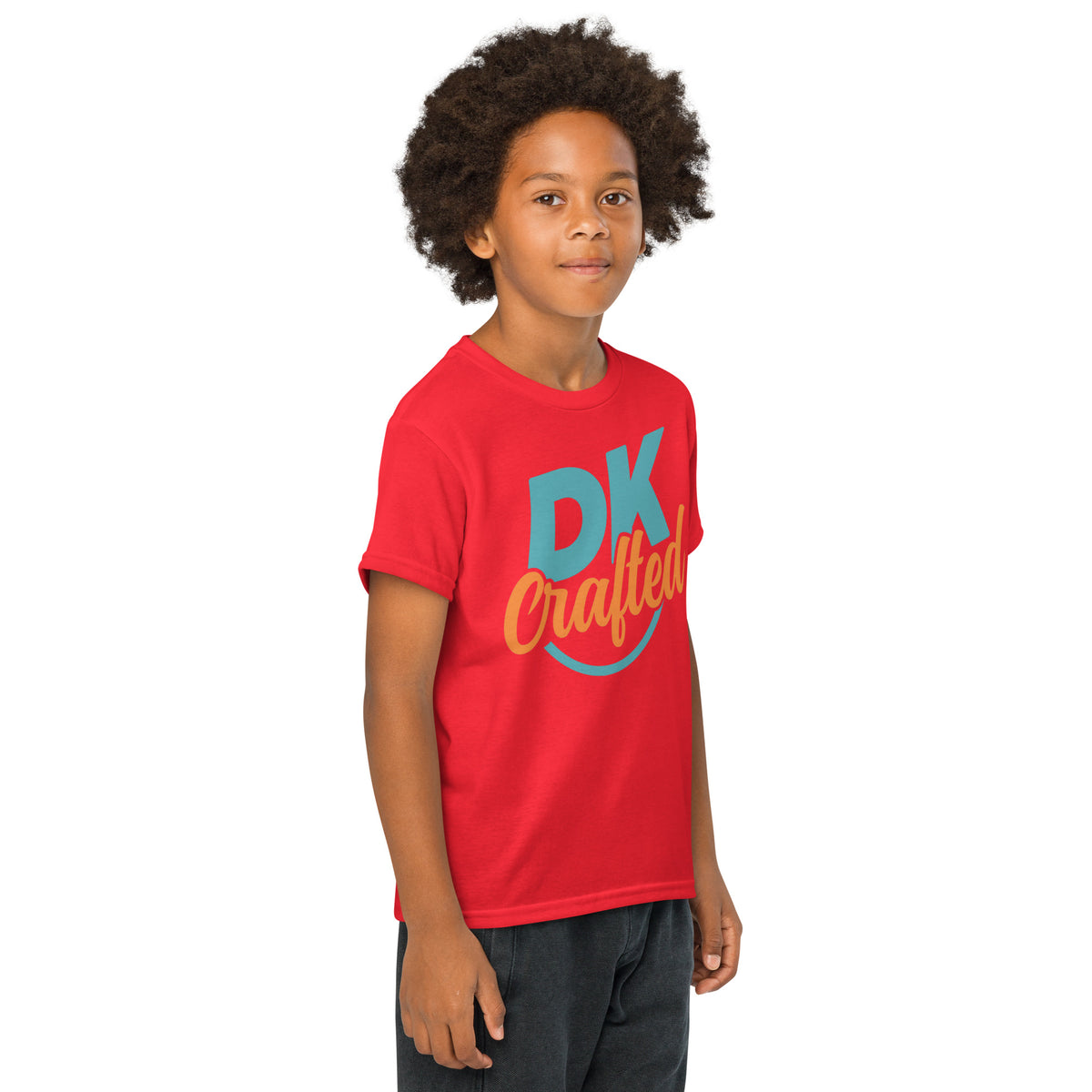 Youth t-shirt, Red, right-front view