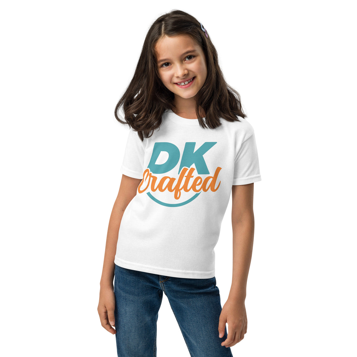 Youth t-shirt, White, front view