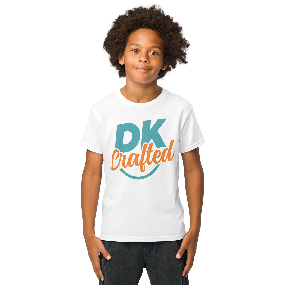 Youth t-shirt, White, front view
