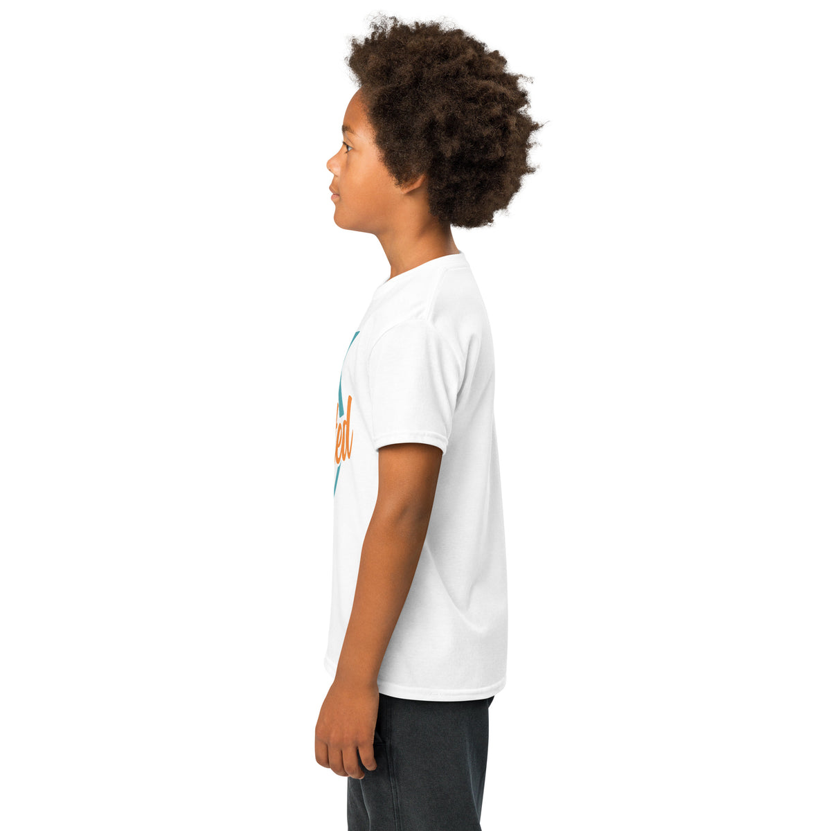 Youth t-shirt, White, left side view