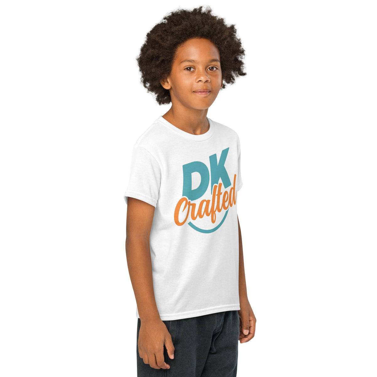 Youth t-shirt, White, right-front view