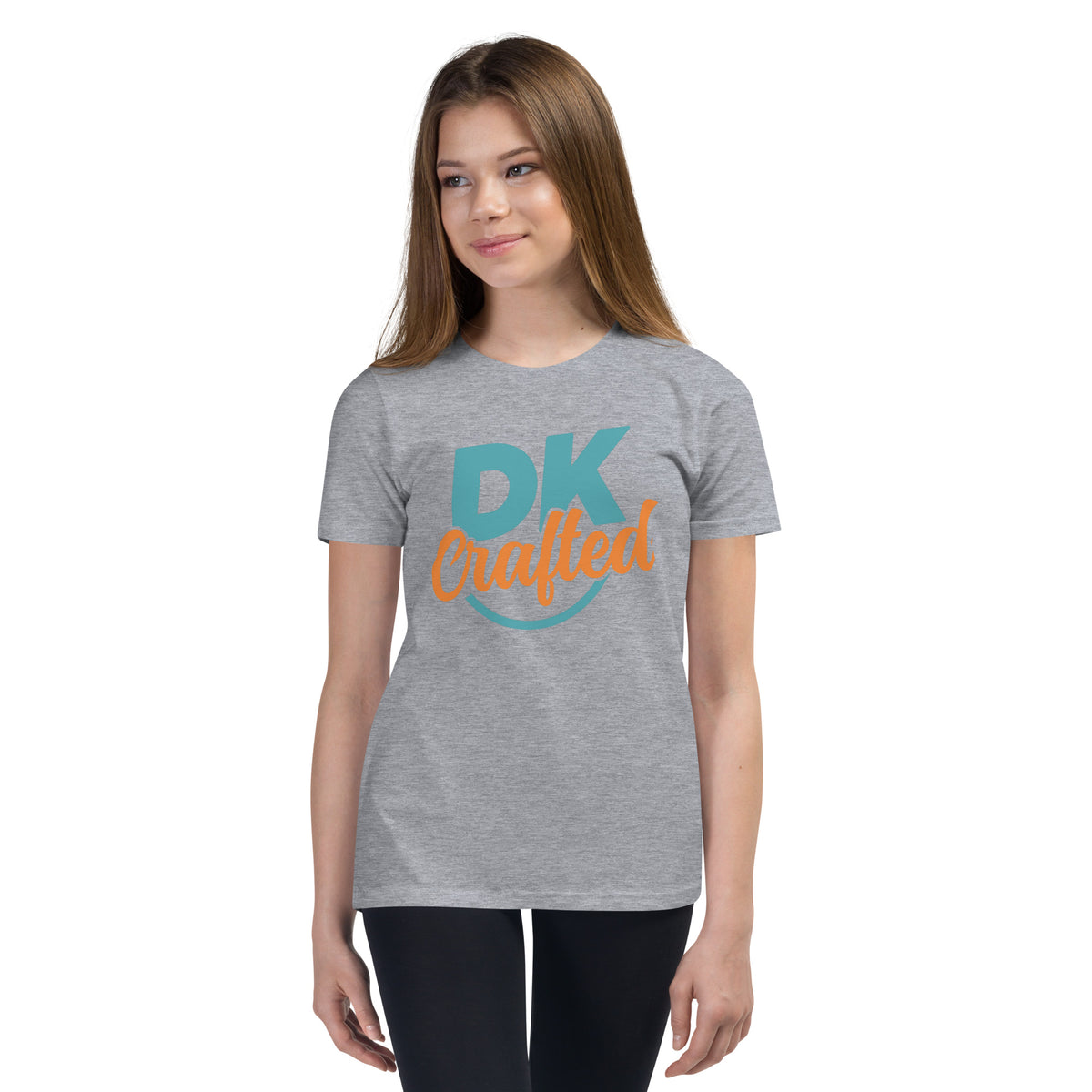 Youth Short Sleeve T-Shirt, Athletic Heather, front view