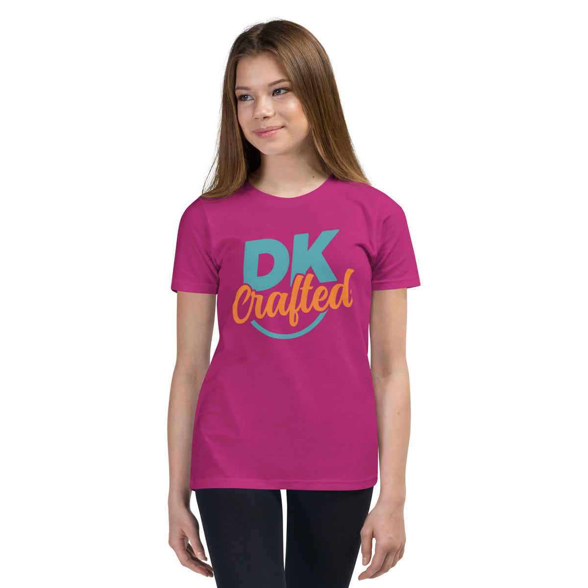 Youth Short Sleeve T-Shirt, Berry, front view