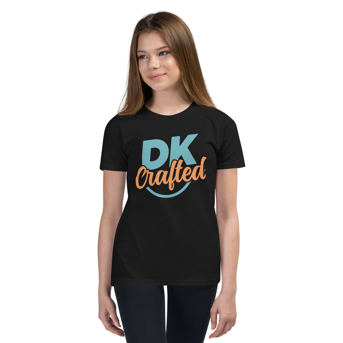 Youth Short Sleeve T-Shirt, Black, front view