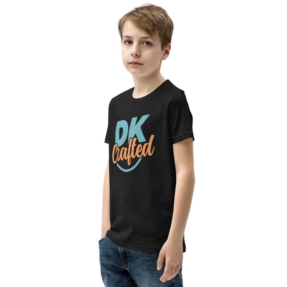 Youth Short Sleeve T-Shirt, Black, left-front view