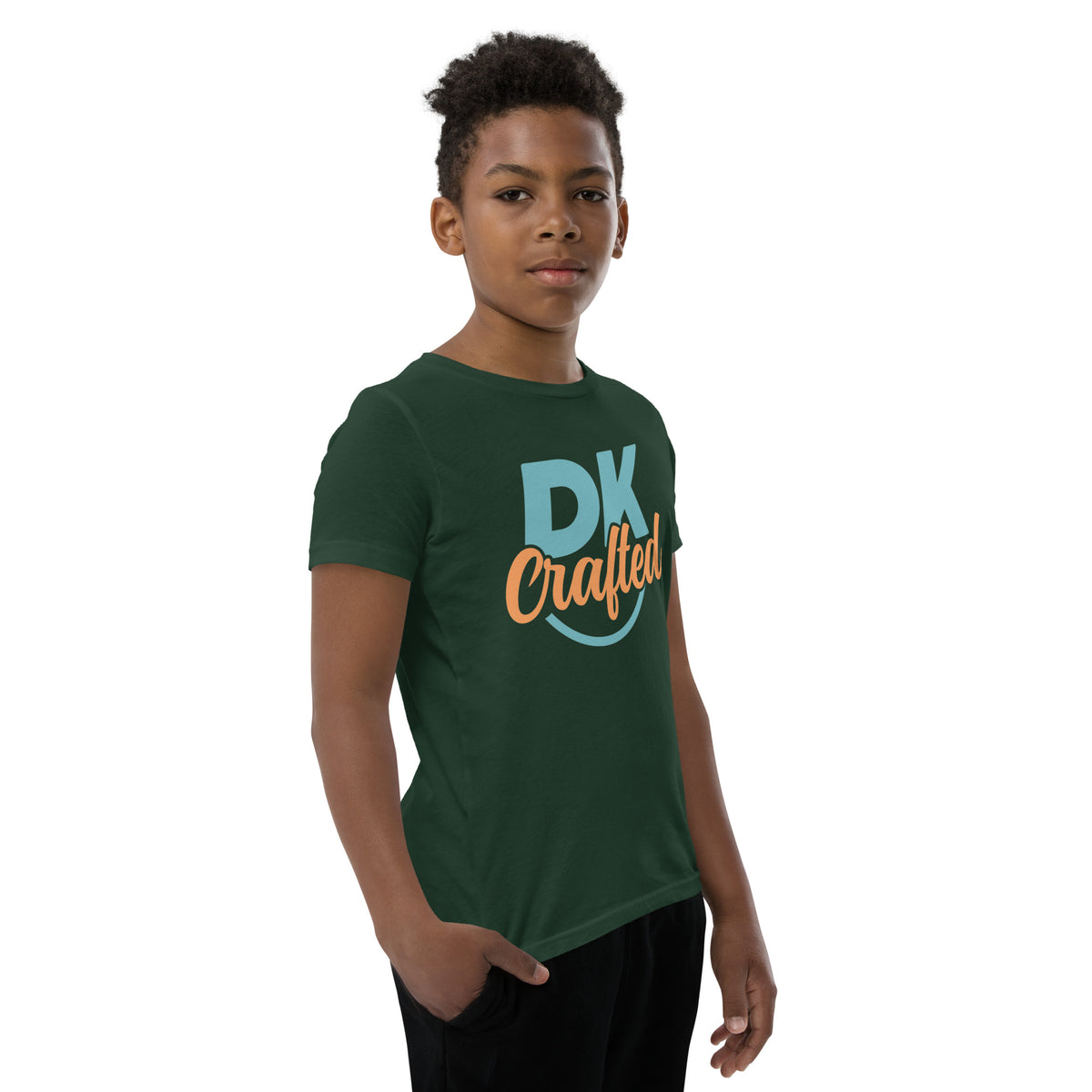 Youth Short Sleeve T-Shirt, Forest, right-front view