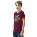 Youth Short Sleeve T-Shirt, Maroon, left-front view