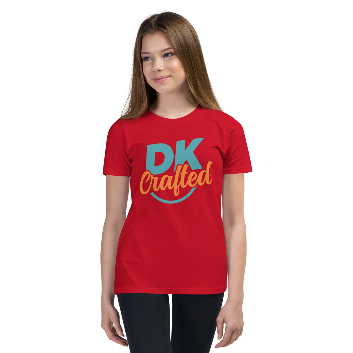 Youth Short Sleeve T-Shirt, Red, front view