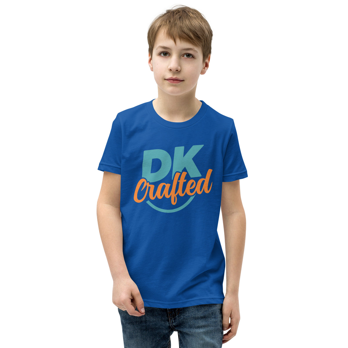 Youth Short Sleeve T-Shirt, True Royal, front view
